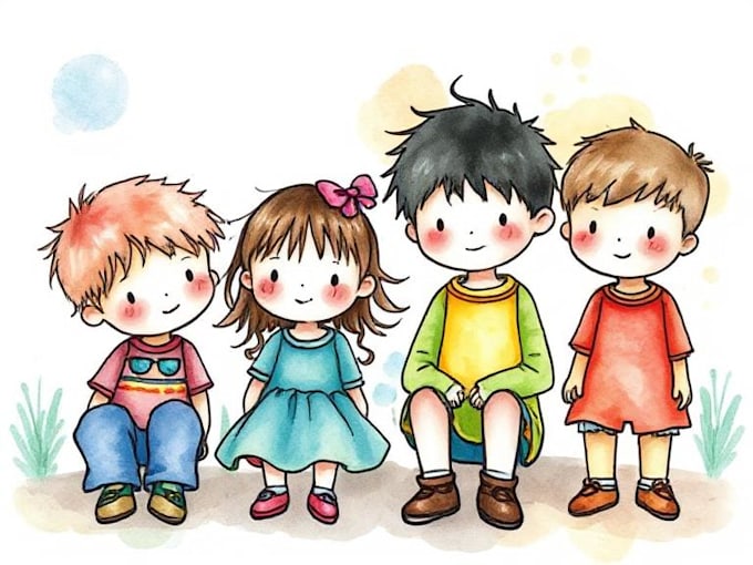 draw watercolor children book illustration