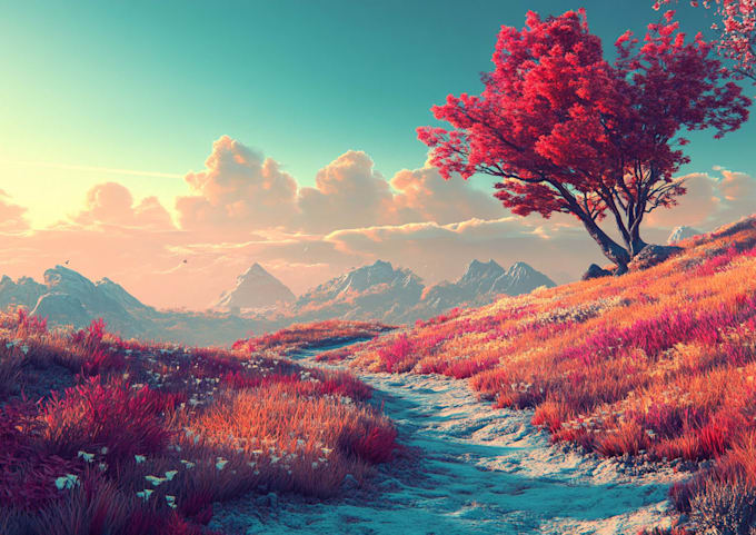 design unique fantasy environment illustrations