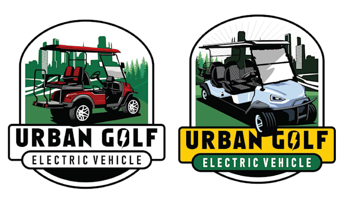 create high quality golf cart vector logo