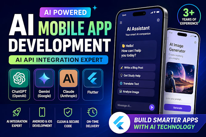 build ai chatbot and ai mobile app using flutter