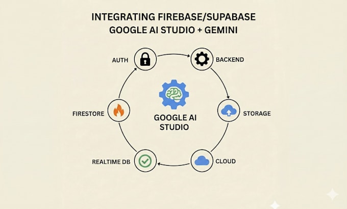 integrate firebase, supabase, auth, backend integration in google ai studio apps