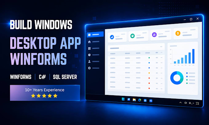 build windows desktop app, c sharp, winforms, wpf, sql