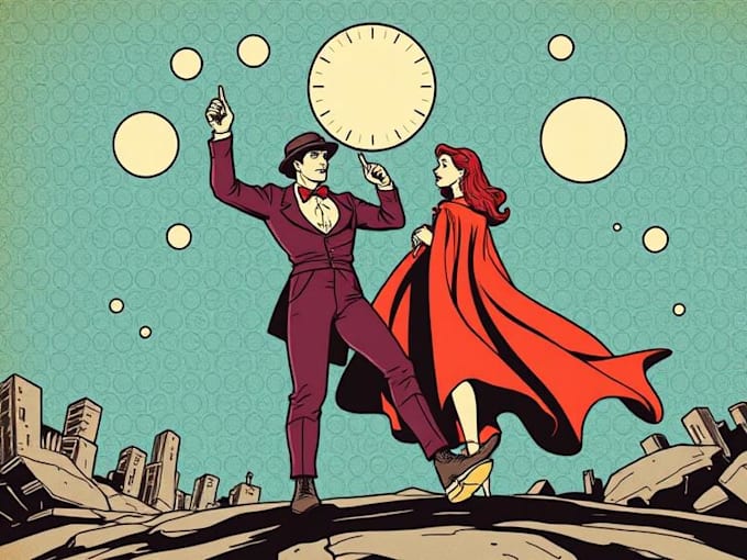 draw a retro vintage comic illustration