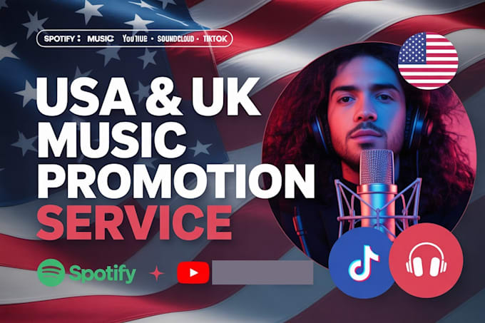 usa uk spotify music promotion soundcloud music youtube music apple music tiktok