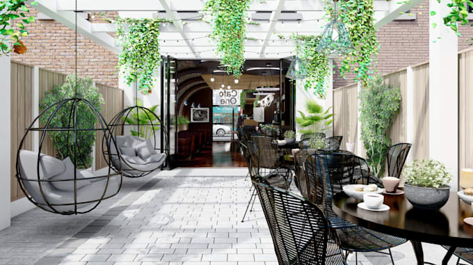 3d interior restaurant design, commercial cafe,bar render, cozy 3d ...