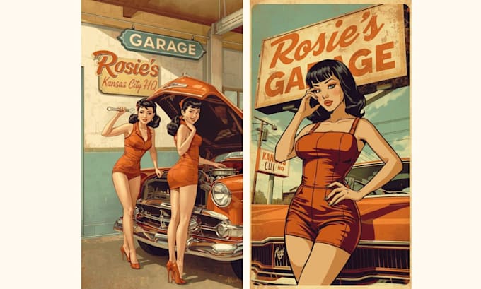 draw comic poster vintage art retro comic illustration style for advert