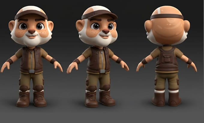 Design 3d cartoon model toon character pixar style game model blender ...