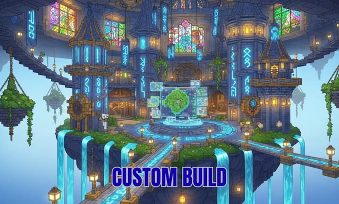Design minecraft lobby house map terrain castle build hub spawn server ...