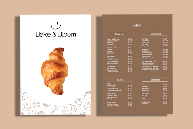 design a creative menu for hotel, restaurant, or café
