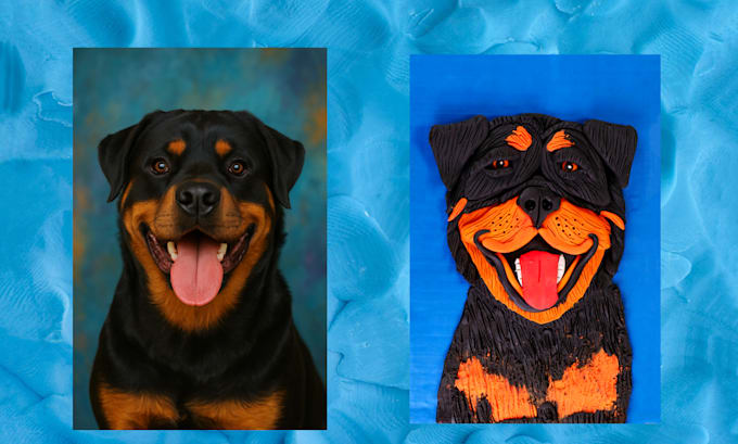 do a custom handmade clay pet portrait