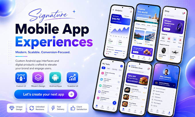 create modern mobile app UI and website UX design in figma