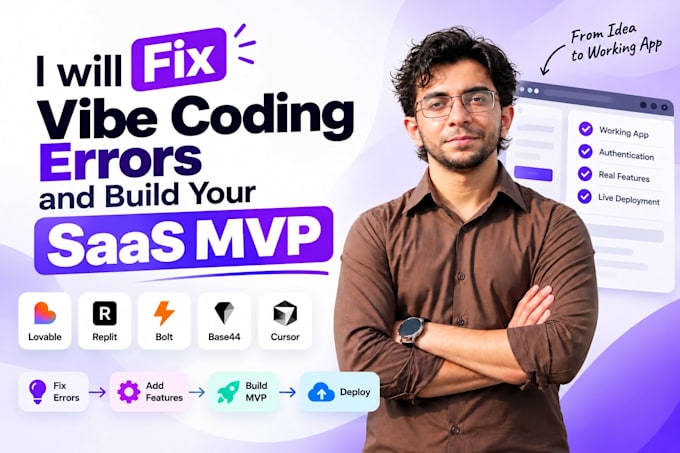 fix vibe coding errors and build your saas mvp or ai web app