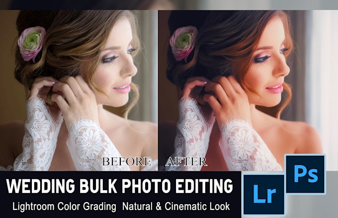 do bulk wedding photo editing in lightroom cinematic color grading