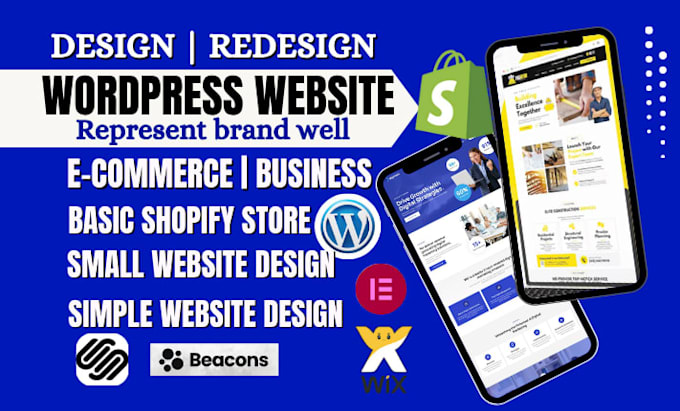 design wordpress basic website simple website small website basic shopify store