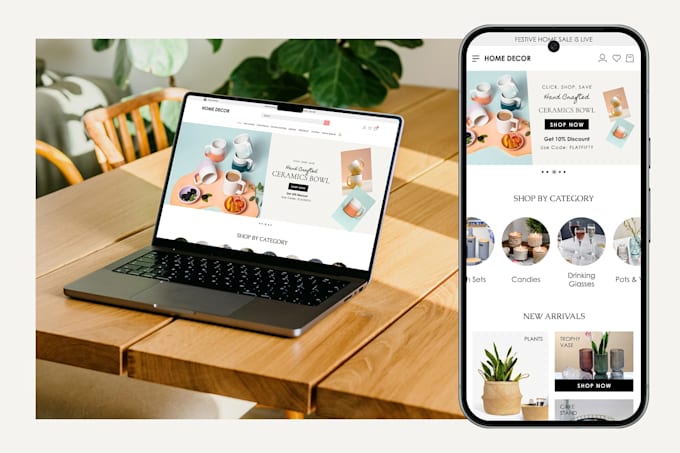 design responsive ecommerce website UI in figma