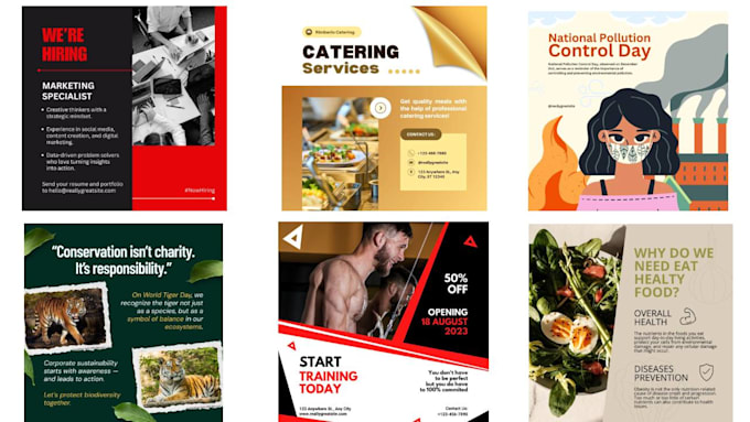 do editable canva templates and instagram post design