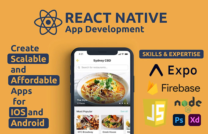 develop a professional react native mobile app