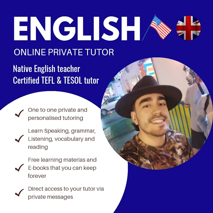 give you personalised english lessons from spanish to english