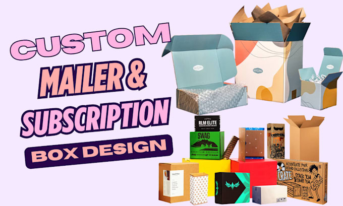 design custom shipping cardboard mailer product subscription box packaging