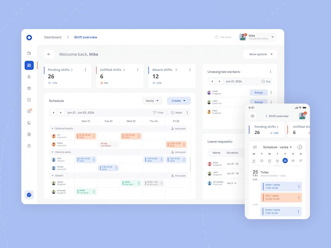 build an employee scheduling app, staff scheduling app, work scheduling app