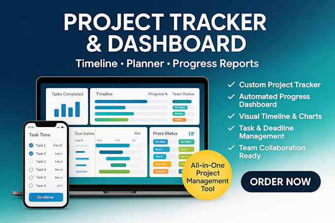 build custom project tracker, timeline planner, and progress dashboard
