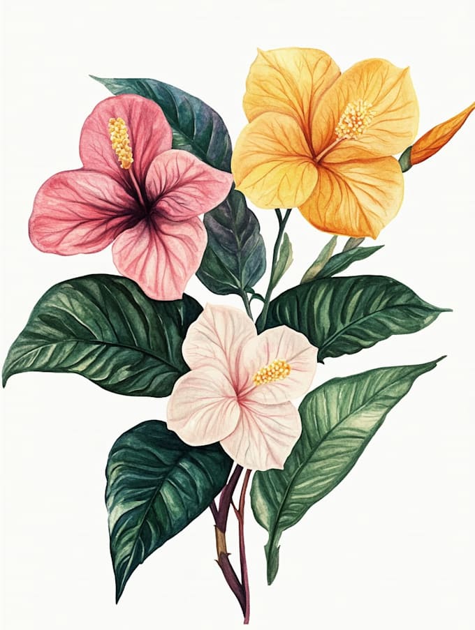 draw an unique botanical illustration