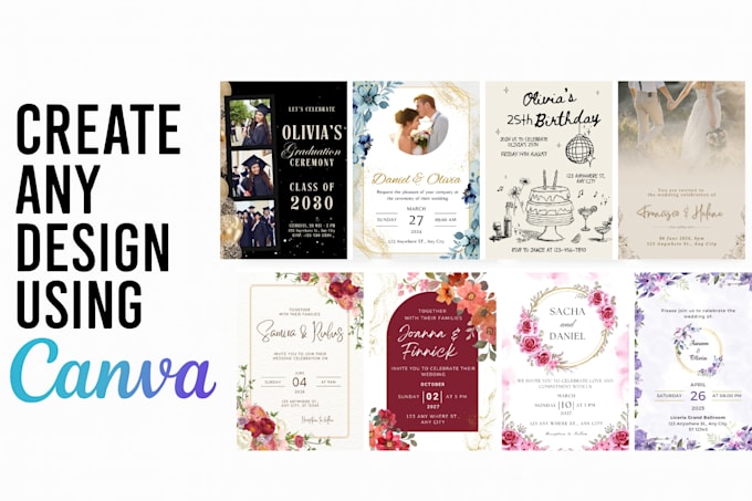create etsy digital products store for canva digital invitation templates design