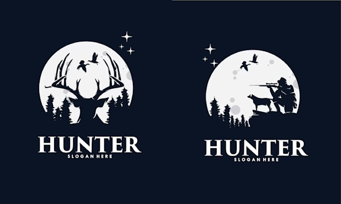 make retro deer hunting vector logo t shirt design