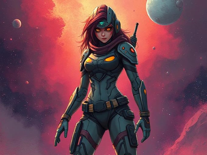 sci fi character illustration or sci fi character