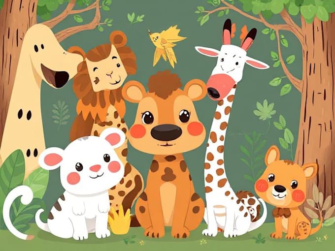 create animals cartoon illustration