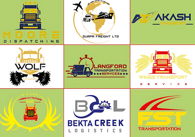 create transport, trucking and logistics logo
