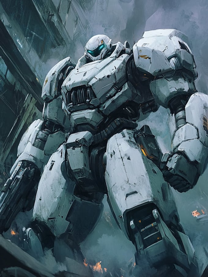 draw robot, macha, spaceship