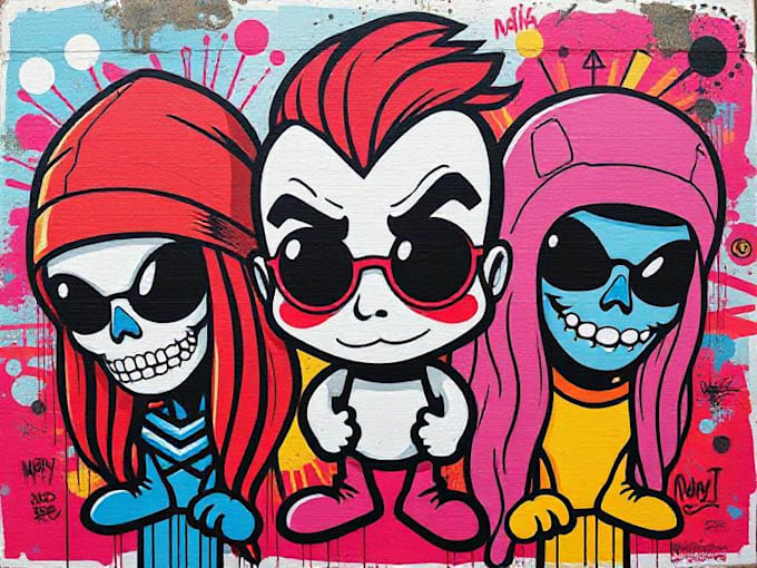create unique street art graffiti collage