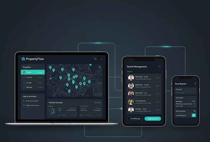 develop property management app, real estate app,  house renting app, management