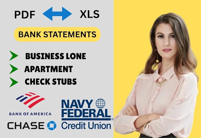 do bank statements pdf to excal for account