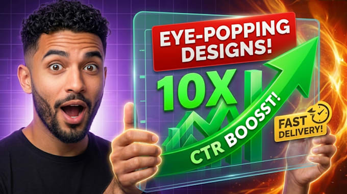 make premium engaging thumbnails with catchy design