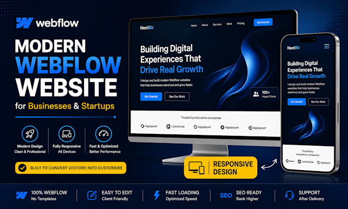 design a professional webflow website or landing page for your business