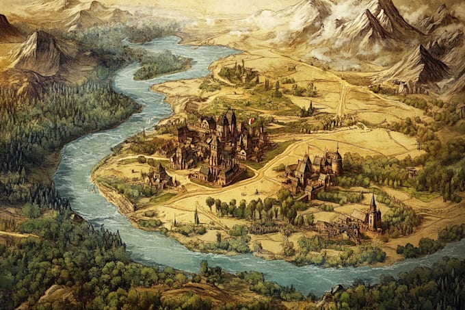 draw a custom map for fantasy, , book or