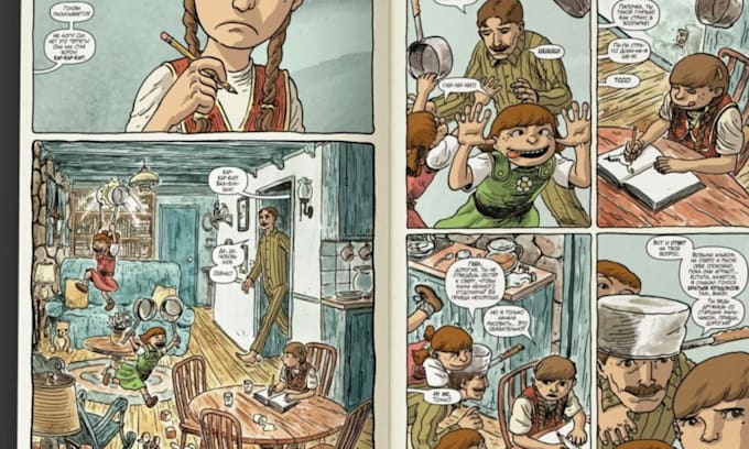 draw graphic novel comic strip  visual novel and political cartoon illustration