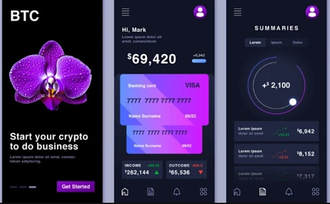 develop payment app, fintech app, blockchain trading app, crypto wallet app