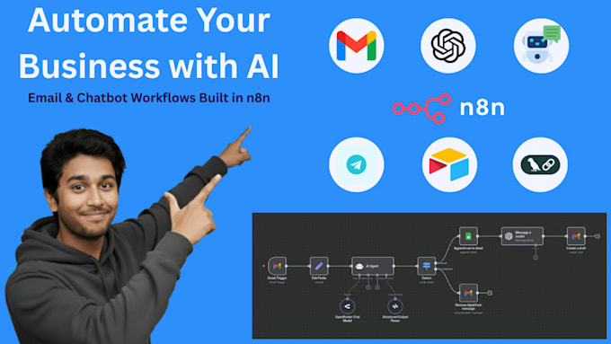 design ai email assistants, smart chatbot automation workflows using n8n