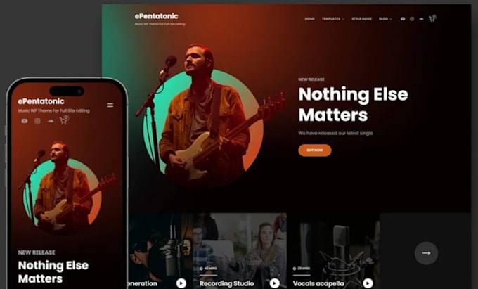 create a stunning music website for bands, artists, djs and studios
