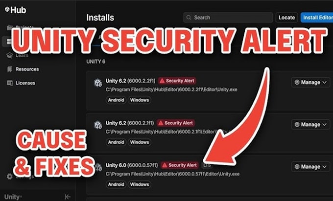 fix unity new security issues, affecting all versions