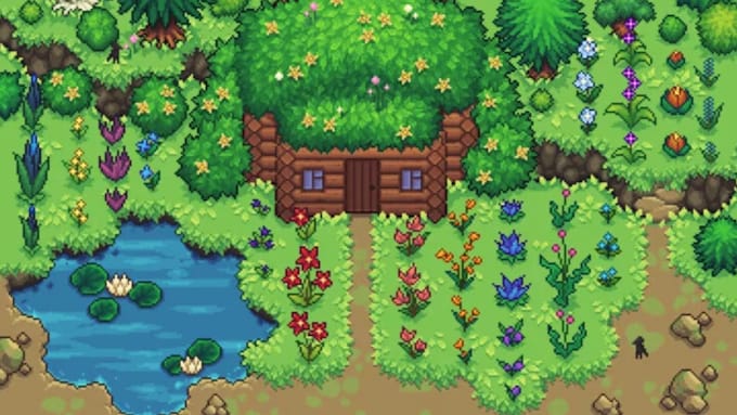 pixel art background, pixel art tileset, isometric, top down pixel tileset