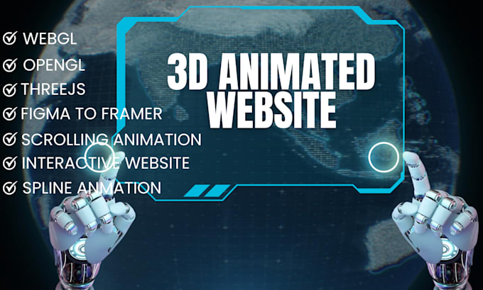 do 3d animation website development, r3f gsap webgl opengl webar threejs website