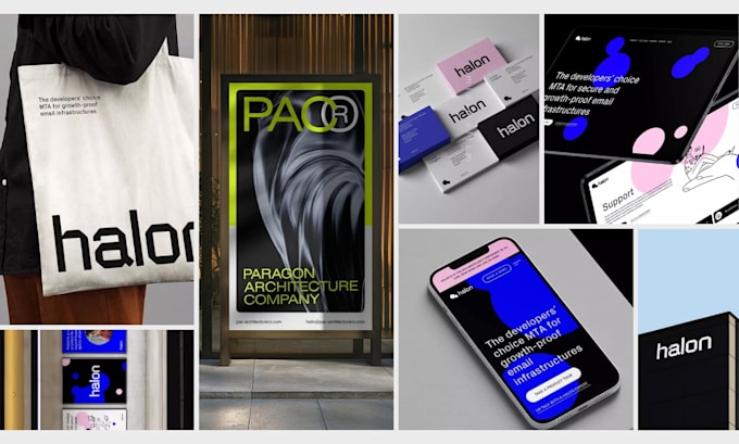 create next generation tech or saas logo design with visual identity system