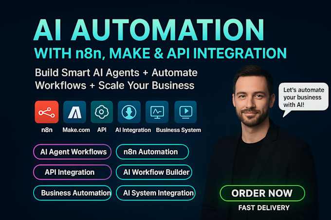 create n8n ai workflow automation,  ai video automation, make com and n8n ai