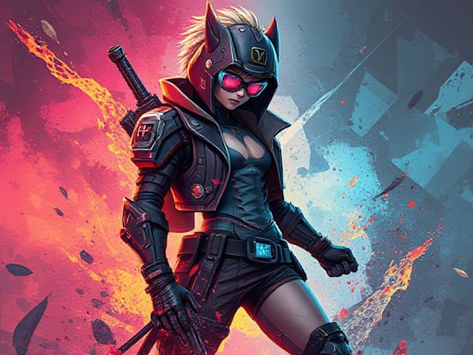 design anime character , cyberpunk character