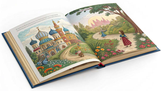 make custom book cover and children book illustrations