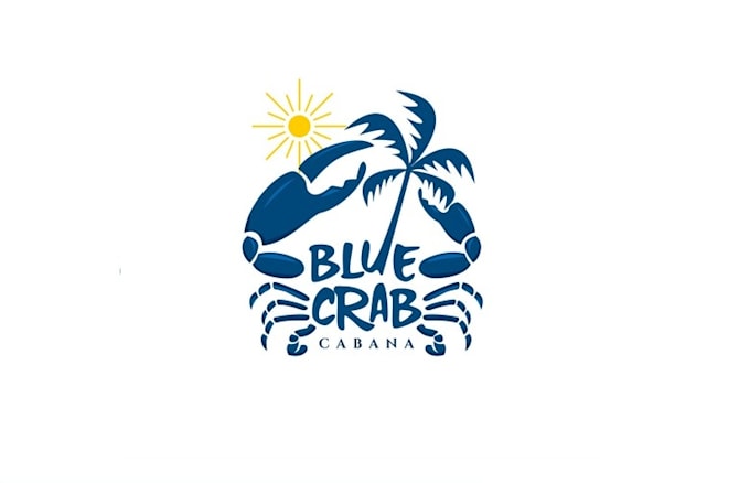 design unique blue crab cabana logo